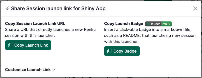 Launch Link Modal